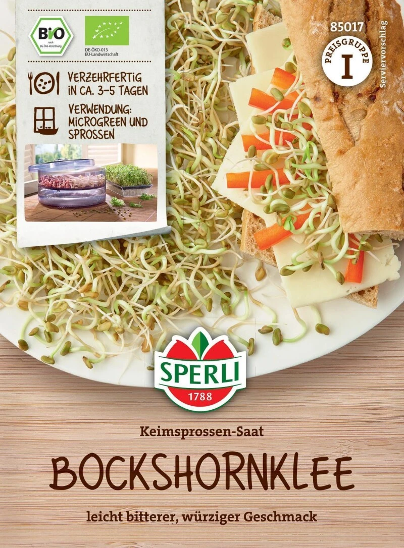 BIO Keimsprossen-Saat Bockshornklee, Inhalt: 50gr., Geschmack: Leicht Bitter Und Würzig 5 BIO Keimsprossen-Saat Bockshornklee, Inhalt: 50gr., Geschmack: Leicht Bitter Und Würzig – Bild 3