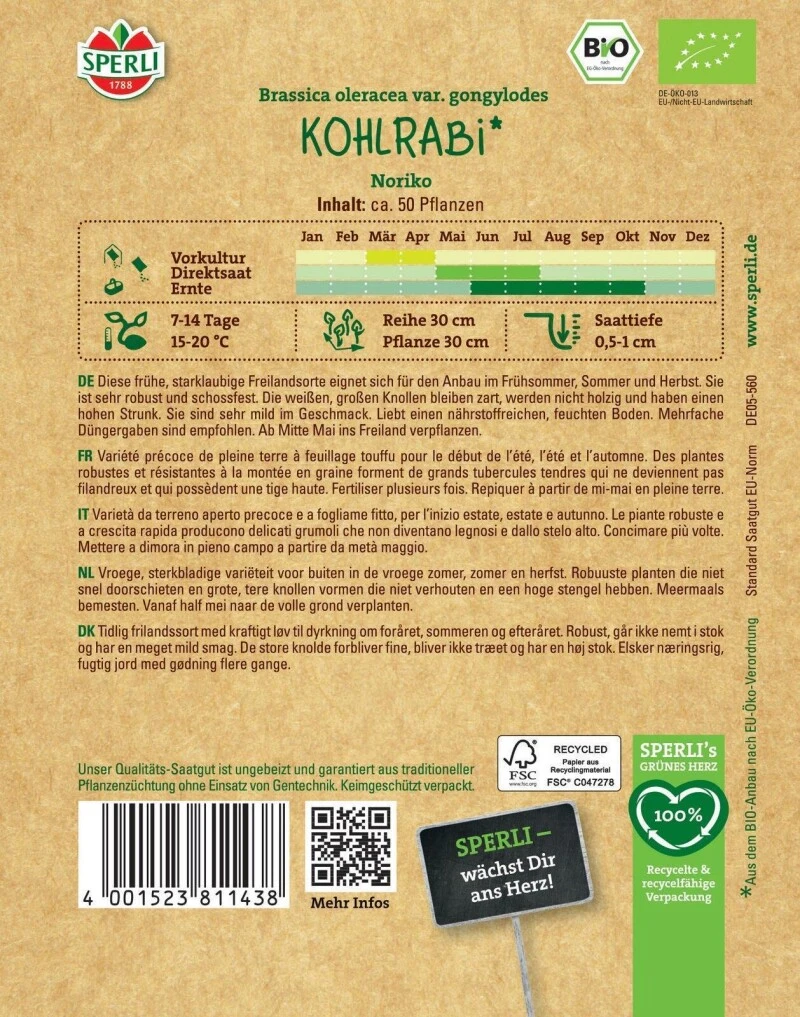 BIO Kohlrabi Weiß, Schossfest, Kübelgeeignet, Frühe Freilandsorte, Bio-Saatgut Von Sperli 4 BIO Kohlrabi Weiß, Schossfest, Kübelgeeignet, Frühe Freilandsorte, Bio-Saatgut Von Sperli – Bild 2