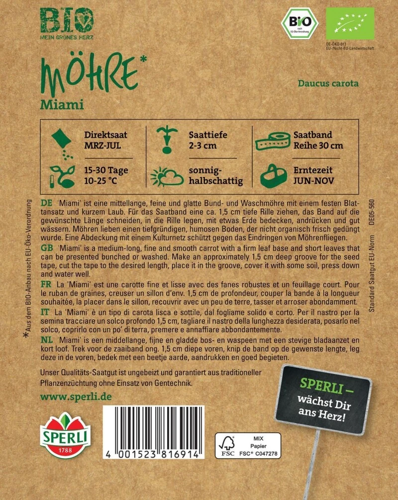 BIO Möhre F1 (Saatband), Knackige Möhre Ist Dank Des Praktischen Saatbandes Einfach Zu Pflanzen 5 BIO Möhre F1 (Saatband), Knackige Möhre Ist Dank Des Praktischen Saatbandes Einfach Zu Pflanzen – Bild 3