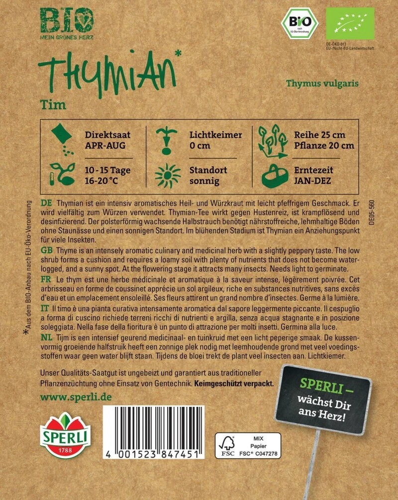 BIO Thymian, Aromatisches Würzkraut Mit Pfeffrigem Geschmack, Als Tee Wirkt Er Gegen Husten Krampflösend Und Desinfizierend 5 BIO Thymian, Aromatisches Würzkraut Mit Pfeffrigem Geschmack, Als Tee Wirkt Er Gegen Husten Krampflösend Und Desinfizierend – Bild 3