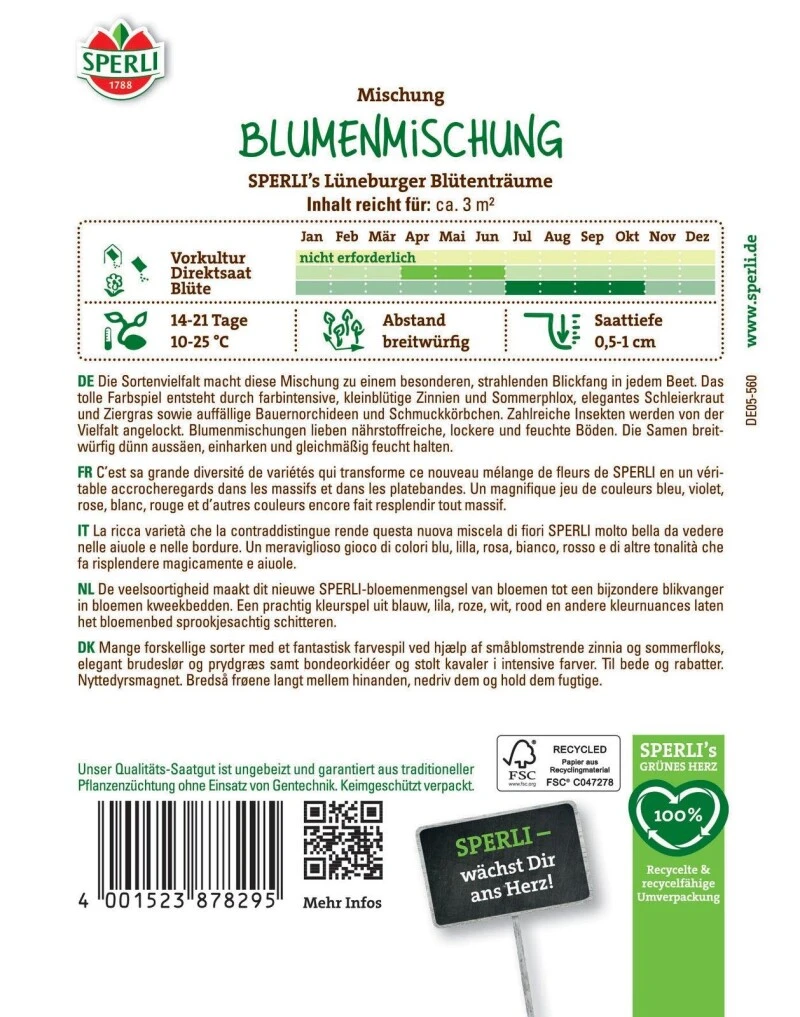 Blumenmischung Lüneburger Blütenträume, Farbintensiver Nützlingsmagnet, Saatgut Von Sperli 4 Blumenmischung Lüneburger Blütenträume, Farbintensiver Nützlingsmagnet, Saatgut Von Sperli – Bild 2