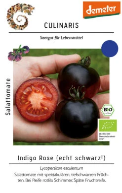 Indigo Rose Schwarze Salattomateechter Blickfang -SaatWelt Verkäufe culinaris tomate indigo