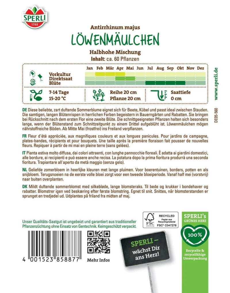 Löwenmäulchen Halbhohe Mischung, Nektarspender, Kübelgeeignete Schnittblume, Sperli 4 Löwenmäulchen Halbhohe Mischung, Nektarspender, Kübelgeeignete Schnittblume, Sperli – Bild 2