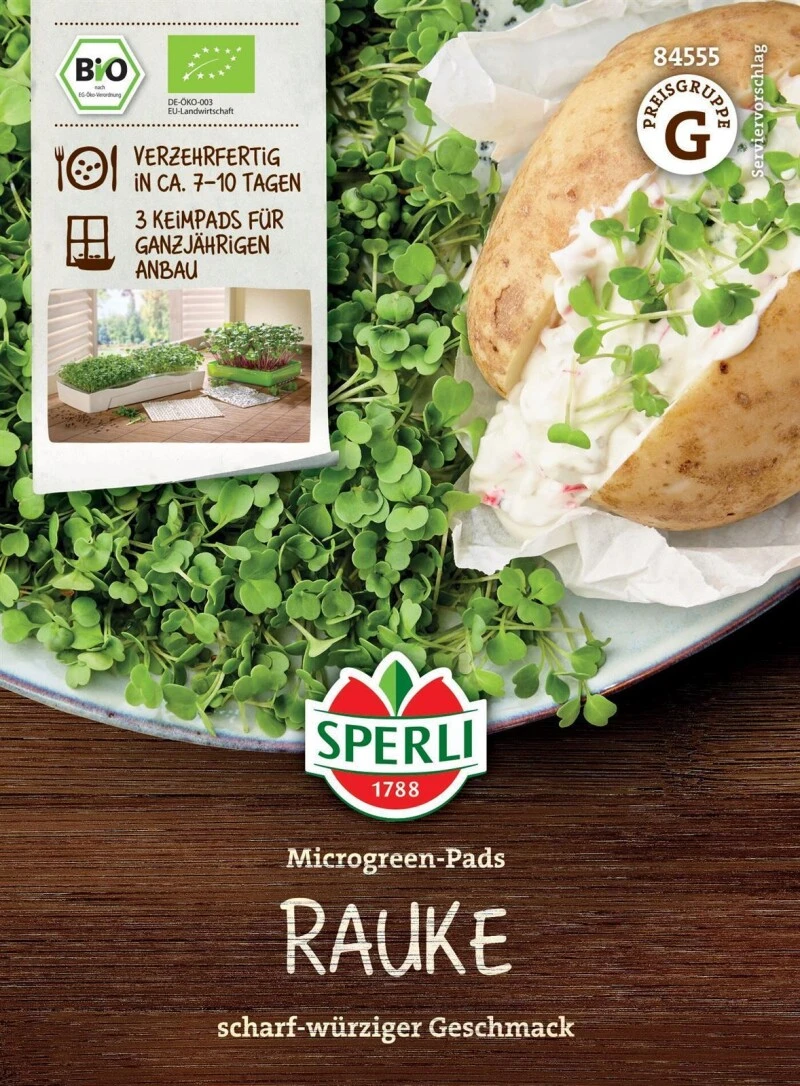 Sperli MicroGreen Garden Bio-Rucola, 3 Stück Nachfüllpads, Geschmack: Scharf-würzig 4 Sperli MicroGreen Garden Bio-Rucola, 3 Stück Nachfüllpads, Geschmack: Scharf-würzig – Bild 2