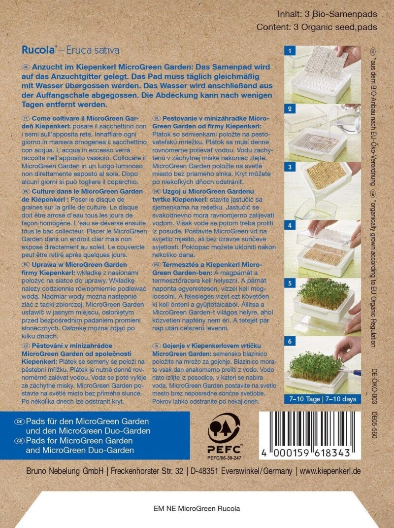 BIO Microgreen Nachfüllpads Rucola, Bio-Samenpads Zur Anzucht Von Keimsprossen 4 BIO Microgreen Nachfüllpads Rucola, Bio-Samenpads Zur Anzucht Von Keimsprossen – Bild 2