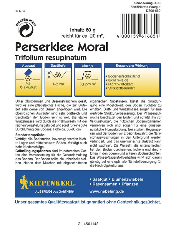 Perserklee Gründünger | Portion 60 G Für 20 M² | Altbewährte Gründüngungspflanze 4 Perserklee Gründünger | Portion 60 G Für 20 M² | Altbewährte Gründüngungspflanze – Bild 2