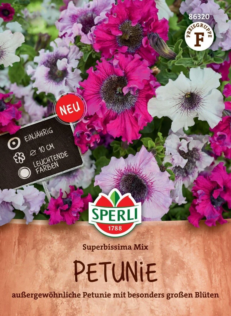 Petunie Superbissima Mix, Große Blüten, Leuchtende Farben, Saatgut Von Sperli 3 Petunie Superbissima Mix, Große Blüten, Leuchtende Farben, Saatgut Von Sperli