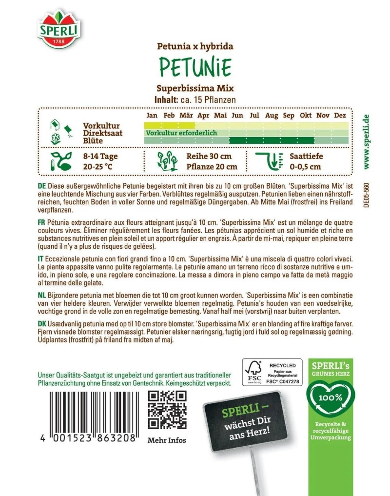 Petunie Superbissima Mix, Große Blüten, Leuchtende Farben, Saatgut Von Sperli 4 Petunie Superbissima Mix, Große Blüten, Leuchtende Farben, Saatgut Von Sperli – Bild 2